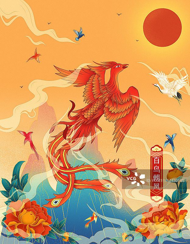 百鸟朝凤图片素材