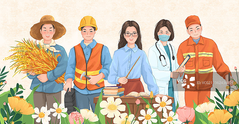 劳动节劳动人民插画2图片素材