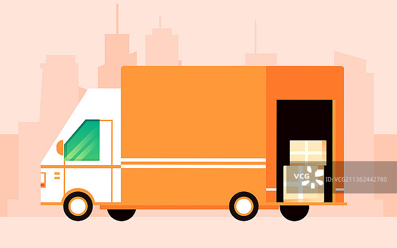 快递物流包裹签收人物插画物流运输活动海报图片素材