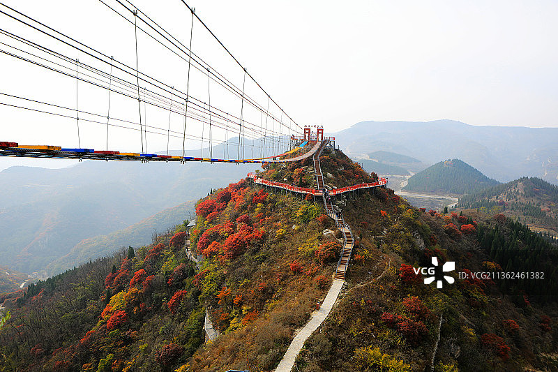 山东淄博红叶柿岩风景区图片素材