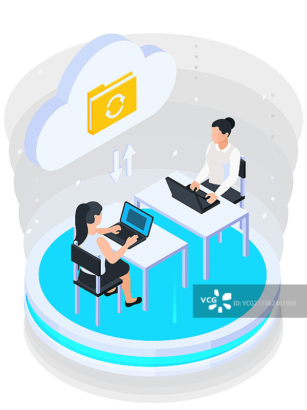 云文件夹协作构图图片素材