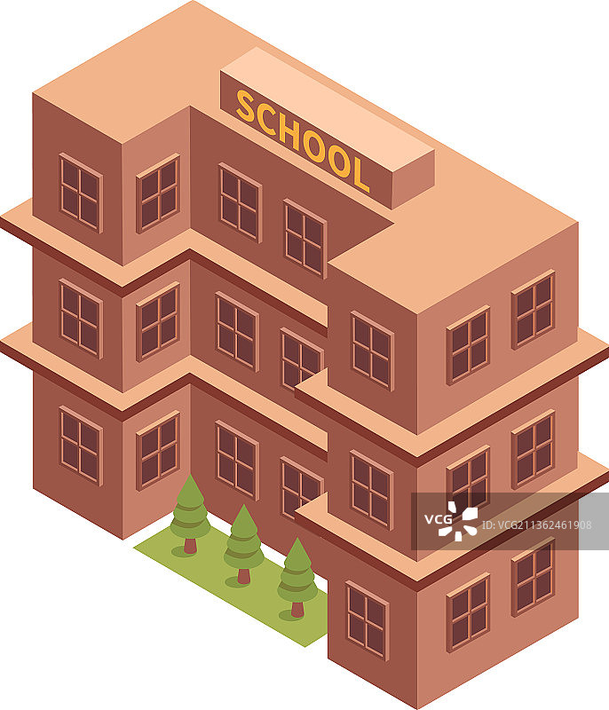 学校建筑2.5D组合图片素材