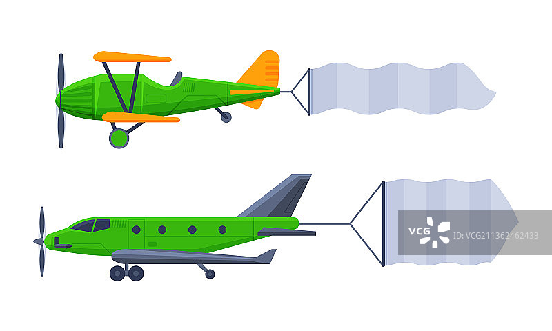带有飘扬空白banner的飞行器图片素材