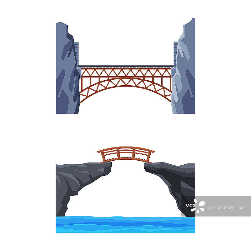 横跨河流的桥梁结构图片素材
