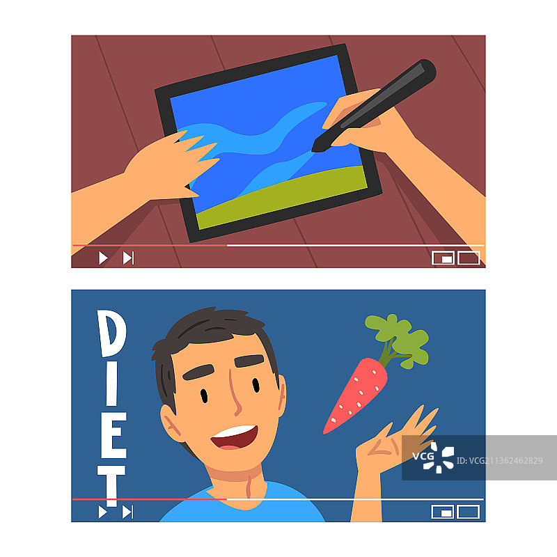 男人在互联网上进行视频直播图片素材