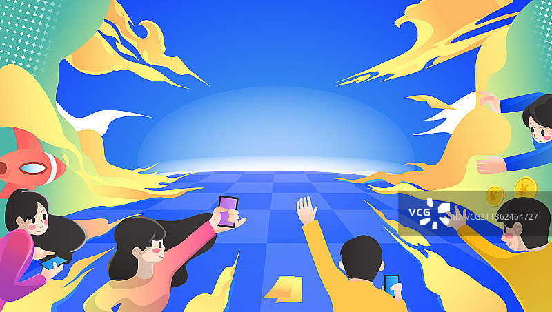 全年抄底价 直播促销 商场促销 矢量插画背景图片素材