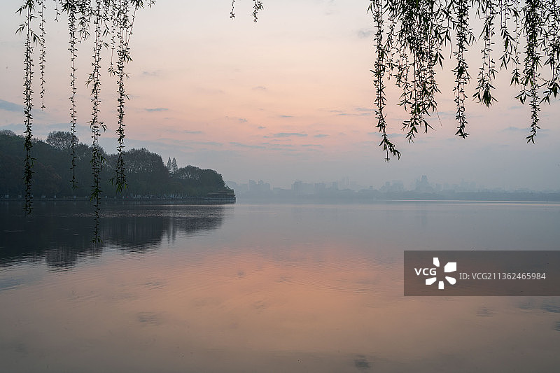杭州西湖苏堤春晓图片素材