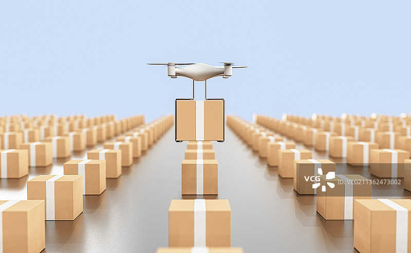 无人机快递科技概念图片素材