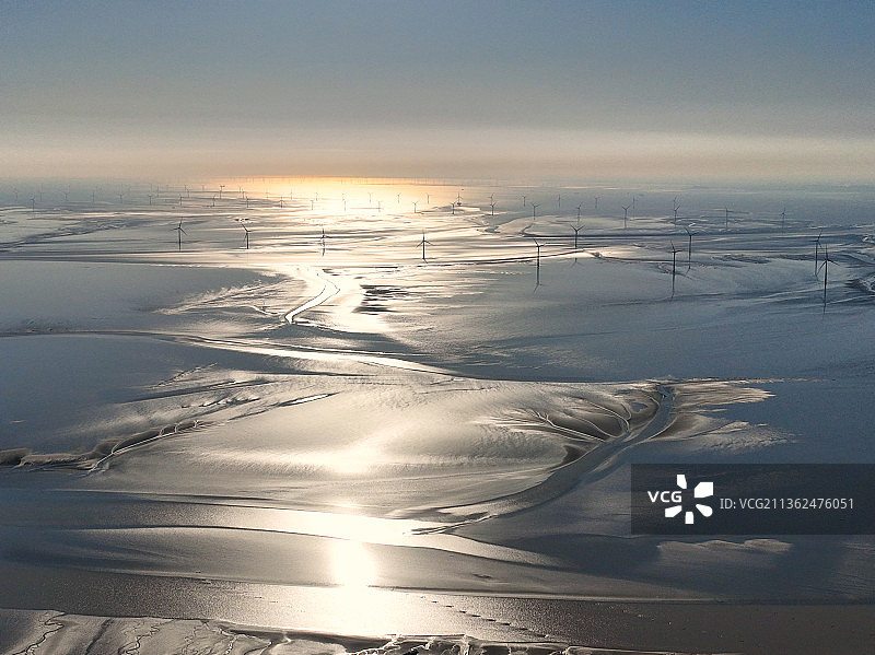 东台条子泥光影图片素材