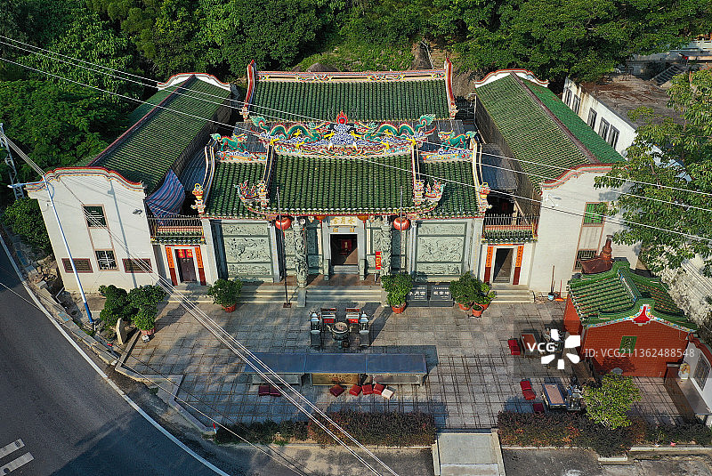 广东省汕尾市陆丰市观音岭水月宫航拍图片素材
