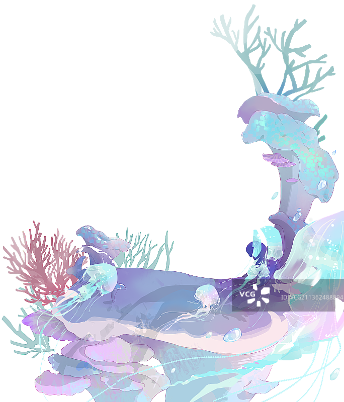 珊瑚和水母图片素材