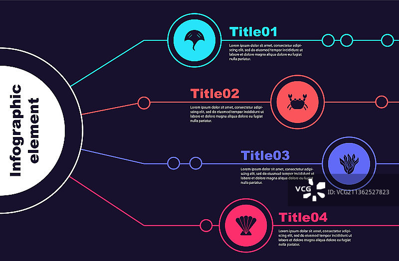 黄貂鱼螃蟹海藻扇贝海螺贴纸套装图片素材