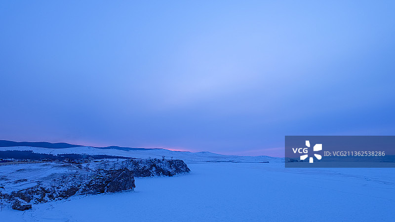 贝加尔湖黄昏其二图片素材