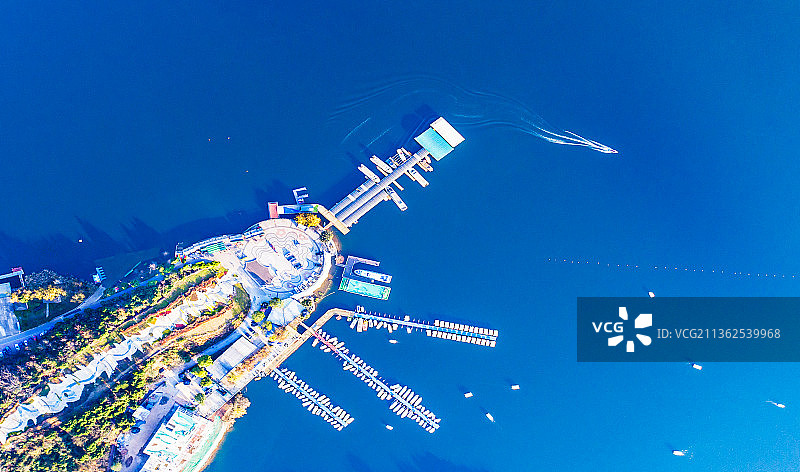 俯瞰仙海码头图片素材