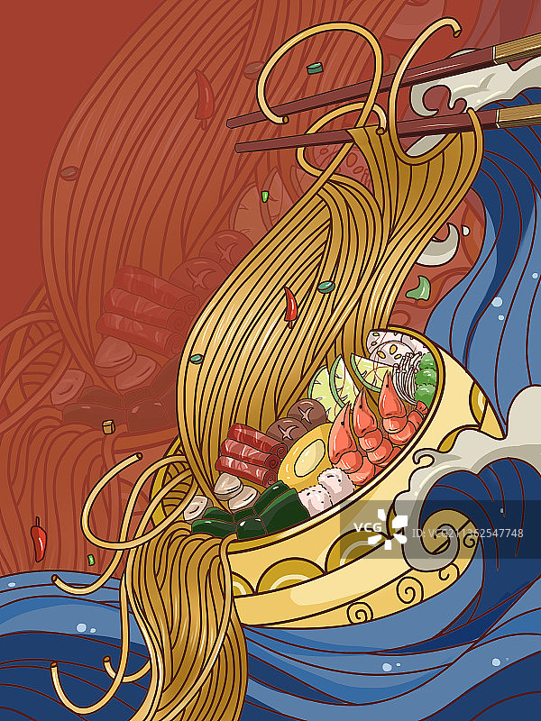 国潮系列插画图片素材