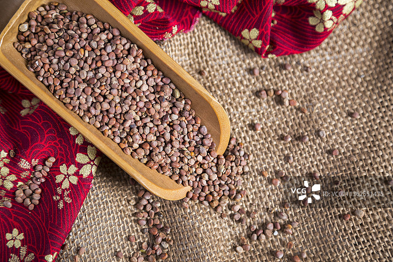 中国古风背景的中药莱菔子特写图片素材