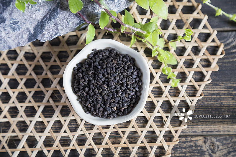 中国古风背景的中药补骨脂特写图片素材