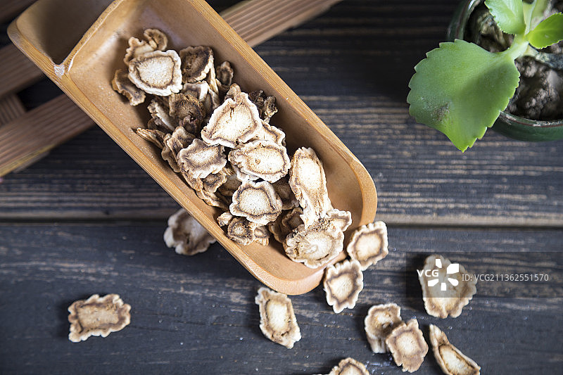 中国古风背景的中药桔梗特写图片素材