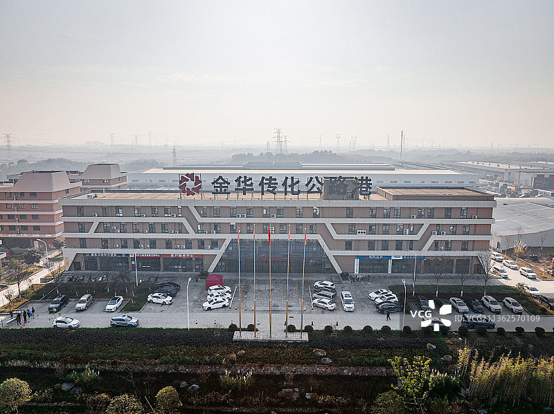 航拍金义自贸区金华传化公路港图片素材