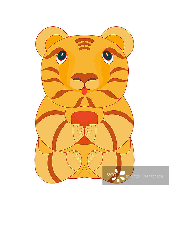 小老虎红包很开心图片素材