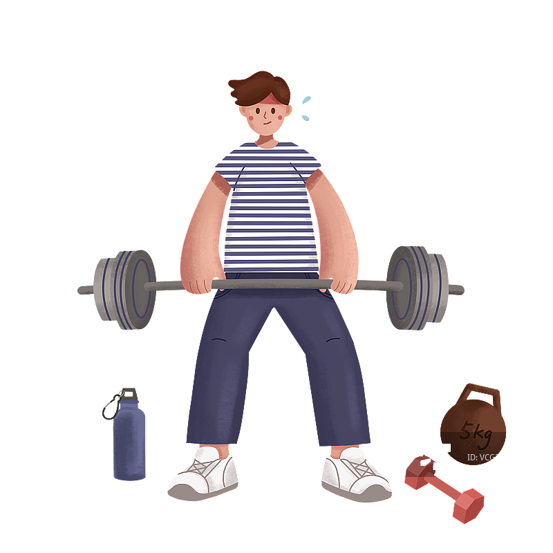 举杠铃健身免抠图人像图片素材