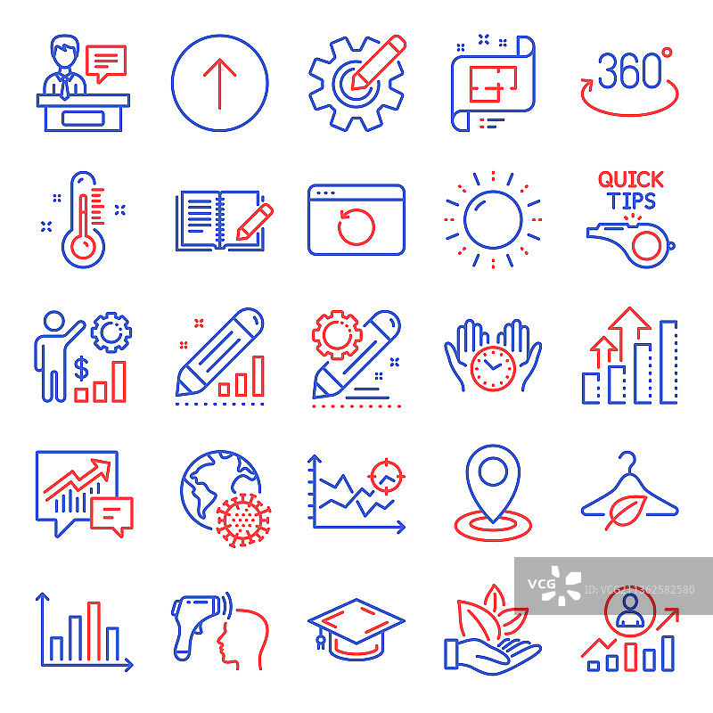 包含图表图形的科学图标合集图片素材