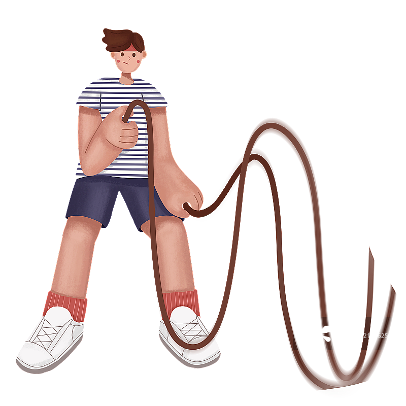 战绳免抠图人像图片素材