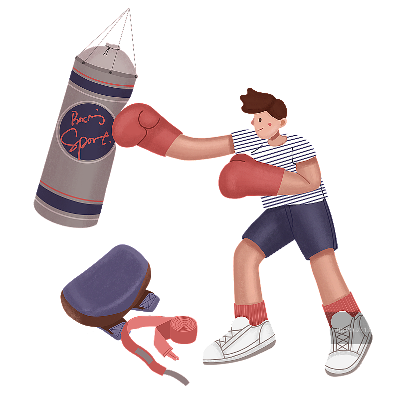 拳击运动免抠图人像图片素材