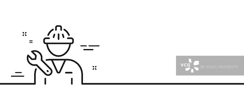 扳手工具线性图标，维修服务标志图片素材