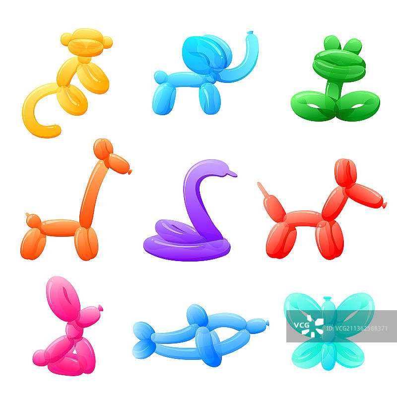 明亮派对气球儿童气球动物图片素材