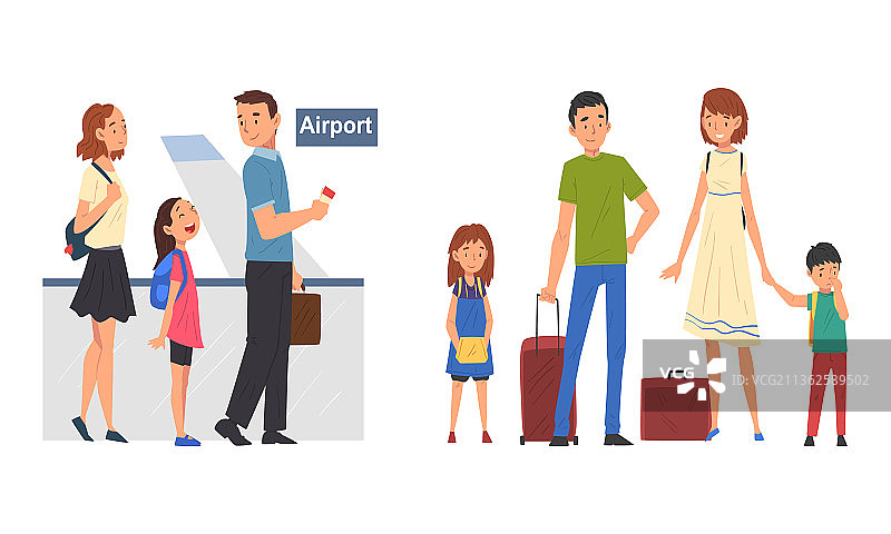 幸福家庭亲子旅行度假图片素材