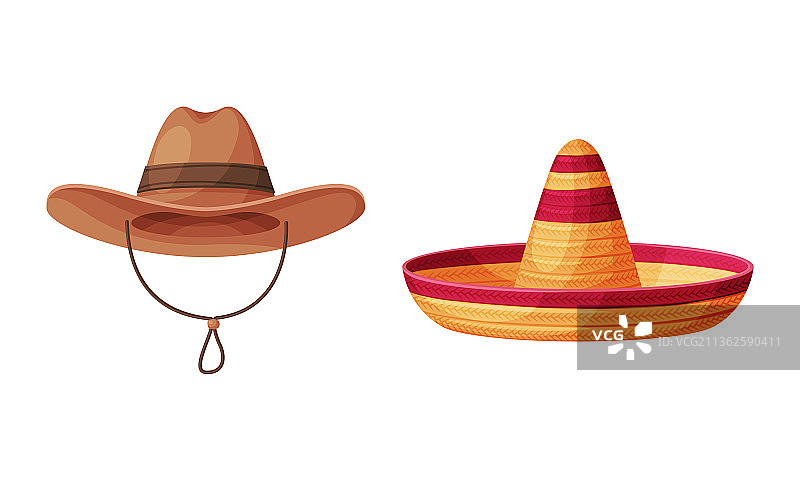 带帽檐的草编头饰图片素材