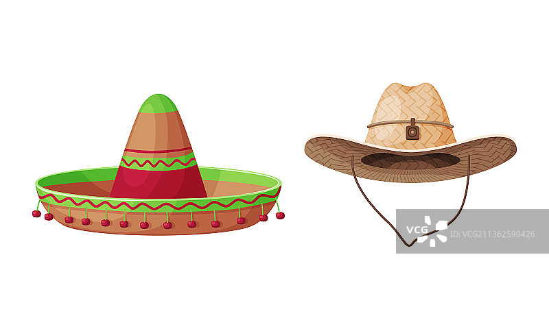 带帽檐的草编头饰图片素材