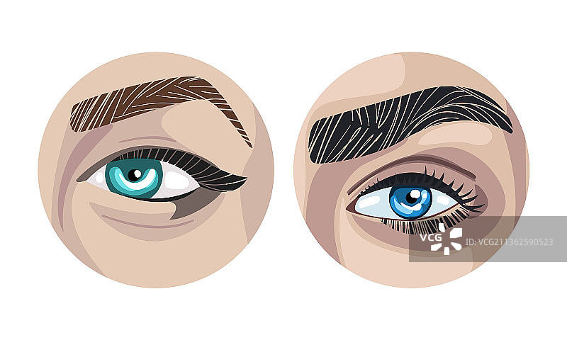 多种颜色人眼图片素材