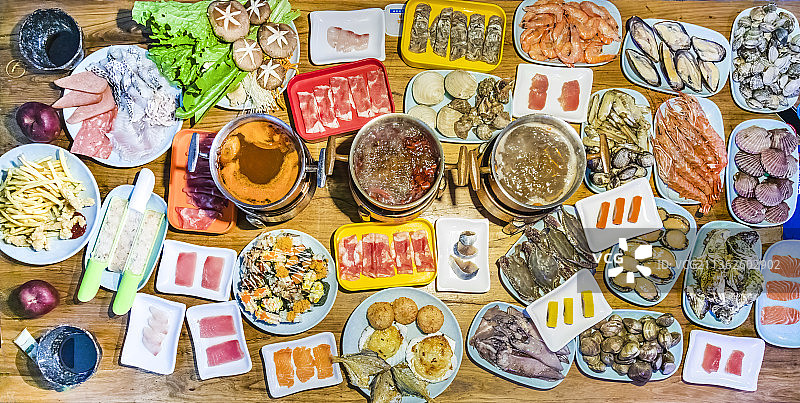 自助餐厅的海鲜美食套餐图片素材