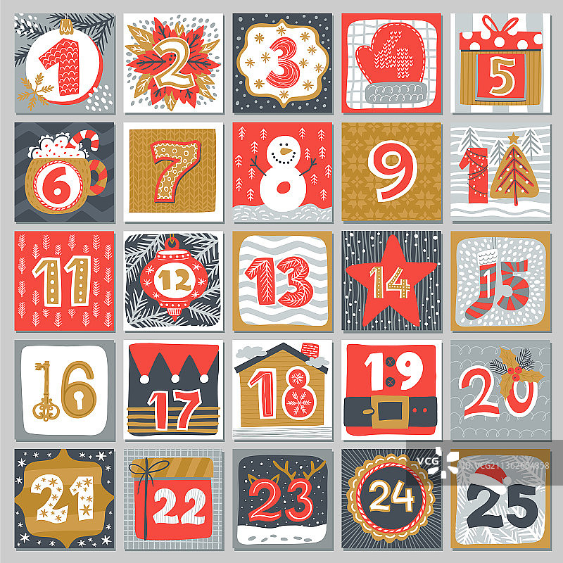 圣诞节降临节日历倒计时图片素材
