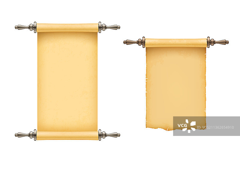 旧羊皮纸卷轴莎草纸手稿图片素材