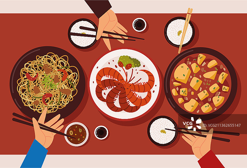 中式美食晚餐图片素材