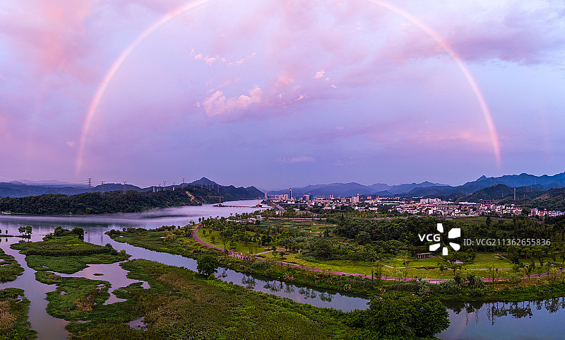 杭州建德下涯之江彩虹风光图片素材