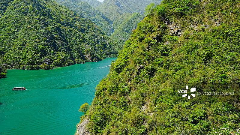 汉中褒斜栈道，石门栈道风景区，石门水库图片素材