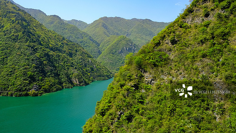 汉中褒斜栈道，，石门栈道风景区，石门水库图片素材