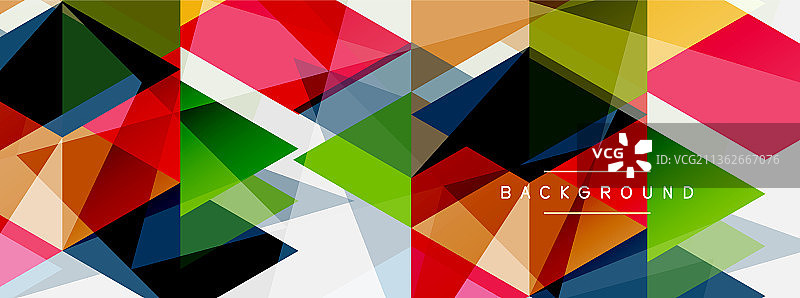 彩色三角形构成几何抽象图片素材
