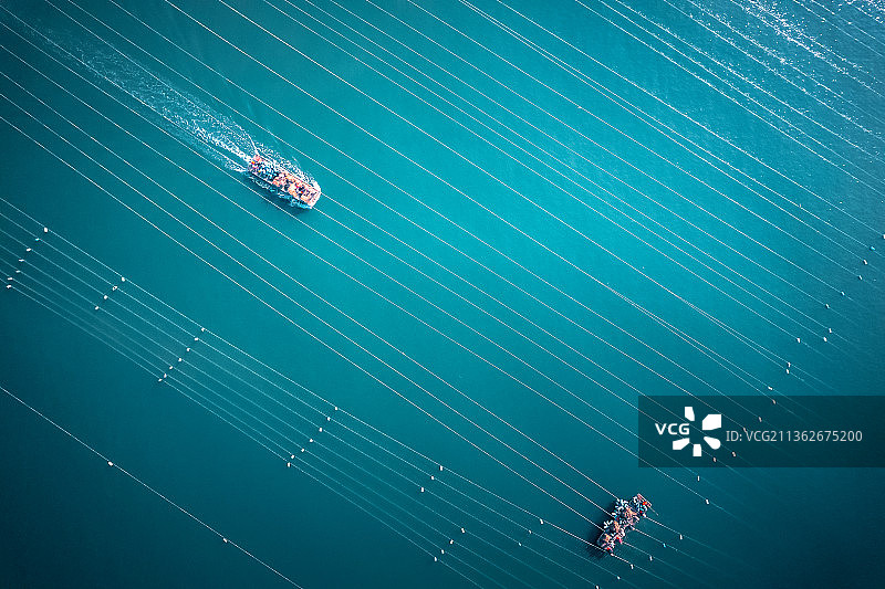 海上养殖作业图片素材