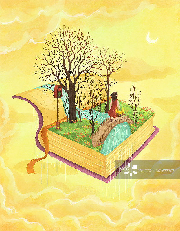 小清新创意书籍插画7图片素材