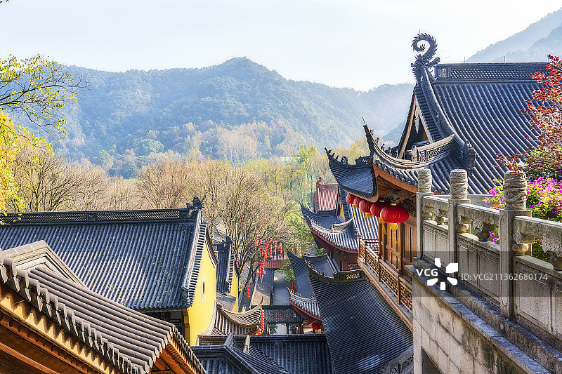 杭州上天竺法喜寺秋季风光图片素材