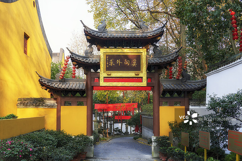 杭州上天竺法喜寺秋季风光图片素材