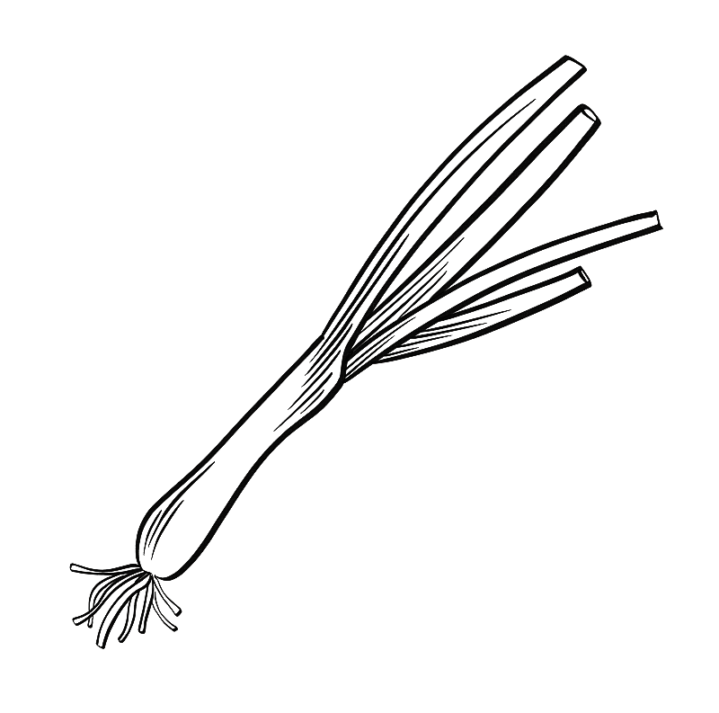 黑白线描风格水果蔬菜插画元素图片素材