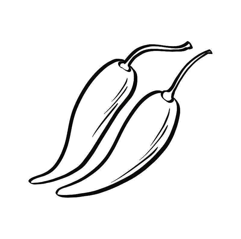 黑白线描风格水果蔬菜插画元素图片素材