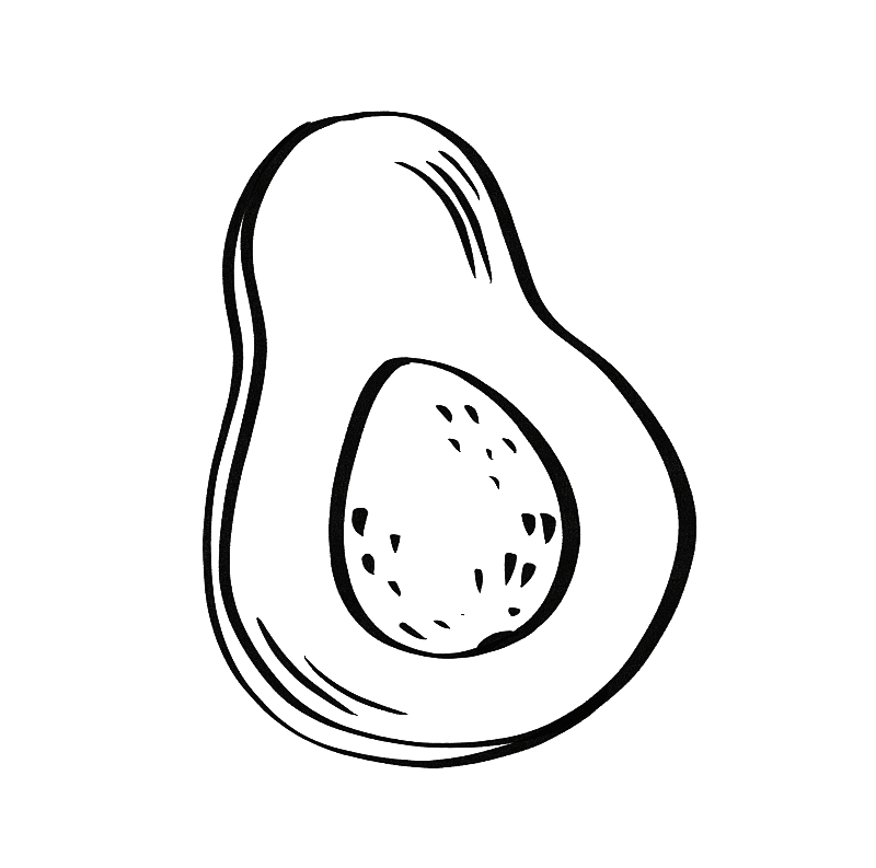 黑白线描风格水果蔬菜插画元素图片素材