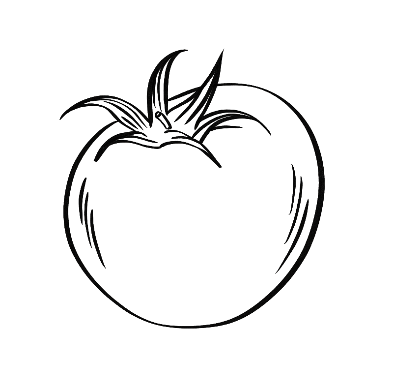 黑白线描风格水果蔬菜插画元素图片素材